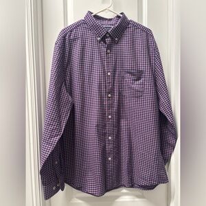 Charles Tyrwhitt Men's Pink and Navy Checkered Shirt- Size XL (Slim Fit) No Iron